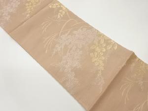 紗 薄に萩模様織出し袋帯